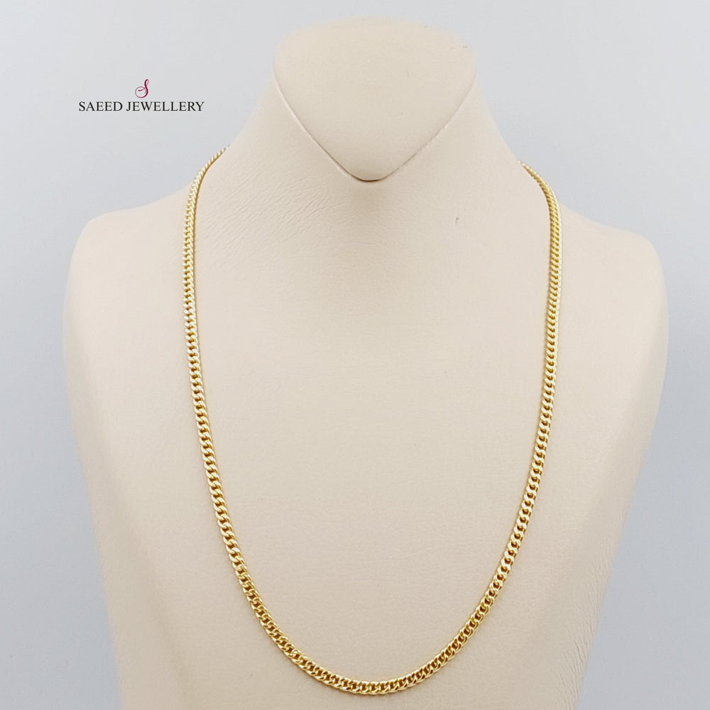 18K Gold 3.5mm Curb Chain 55cm by Saeed Jewelry - Image 2