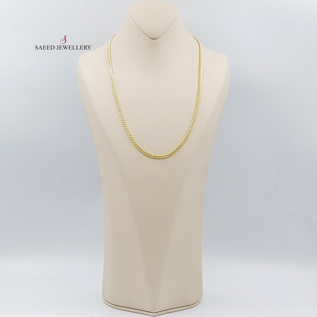 18K Gold 3.5mm Curb Chain 55cm by Saeed Jewelry - Image 1