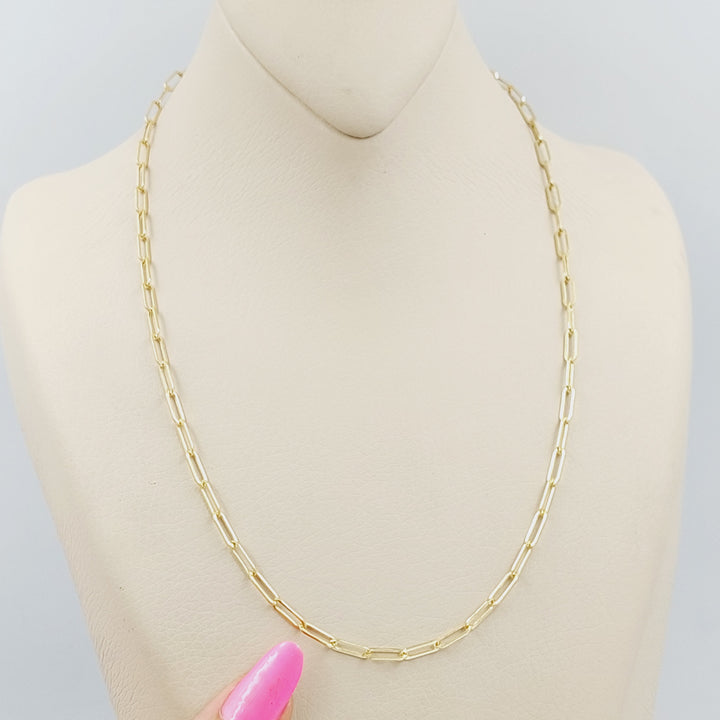 18K Gold 3.5mm Paperclip Chain 50cm by Saeed Jewelry - Image 1