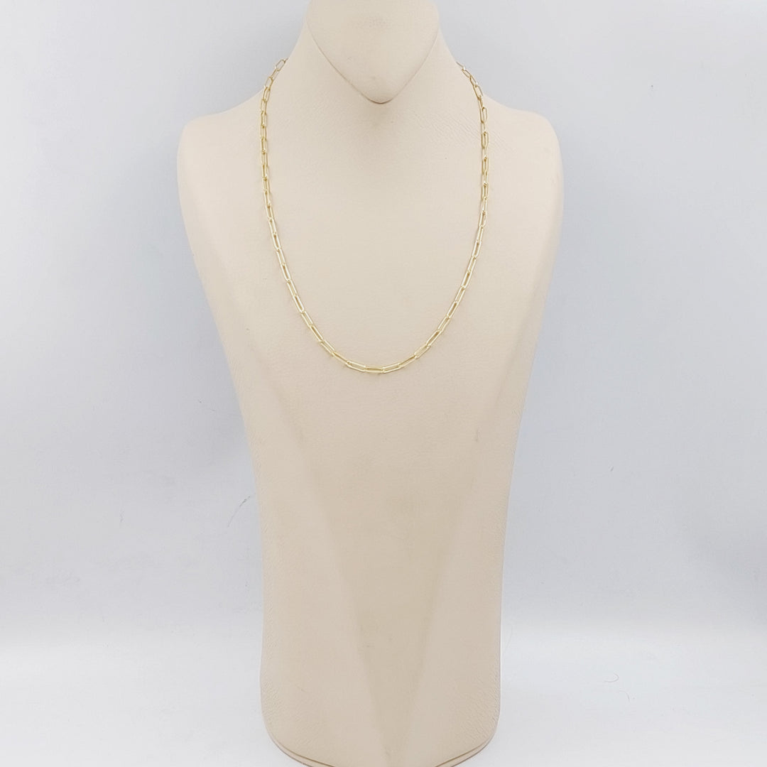 18K Gold 3.5mm Paperclip Chain 50cm by Saeed Jewelry - Image 2