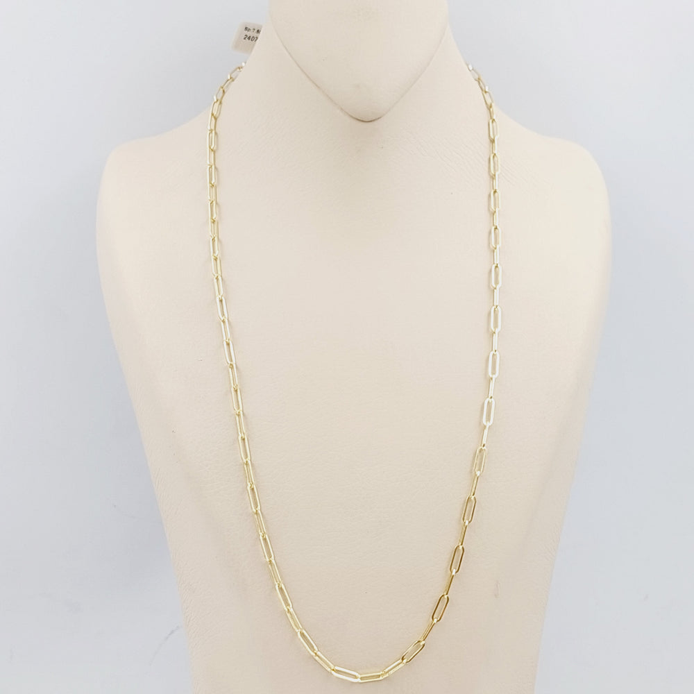 18K Gold 3.5mm Paperclip Chain 60cm by Saeed Jewelry - Image 2