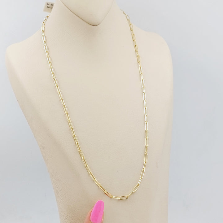 18K Gold 3.5mm Paperclip Chain 60cm by Saeed Jewelry - Image 1