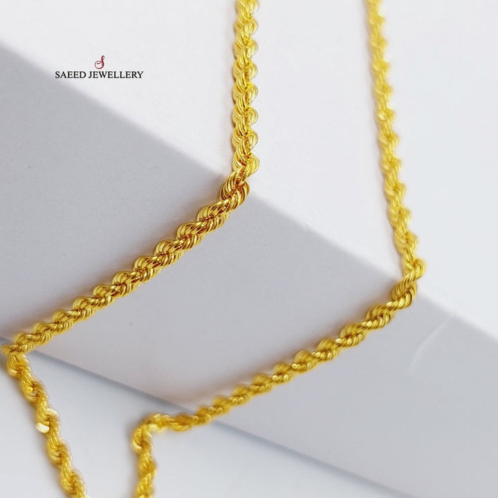<span>(3.5mm) Rope Chain 50cm Made Of 21K Yellow Gold</span> by Saeed Jewelry-27919