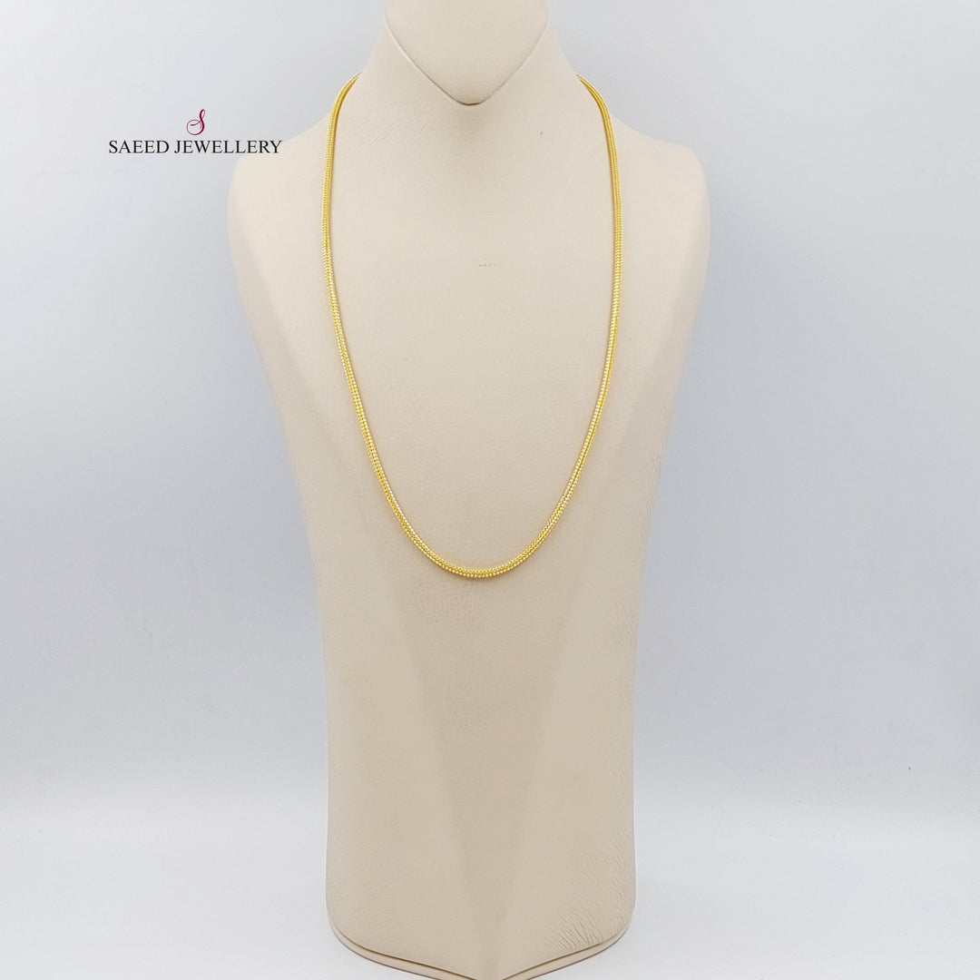 21K Gold 3mm Box Chain 60cm by Saeed Jewelry - Image 5