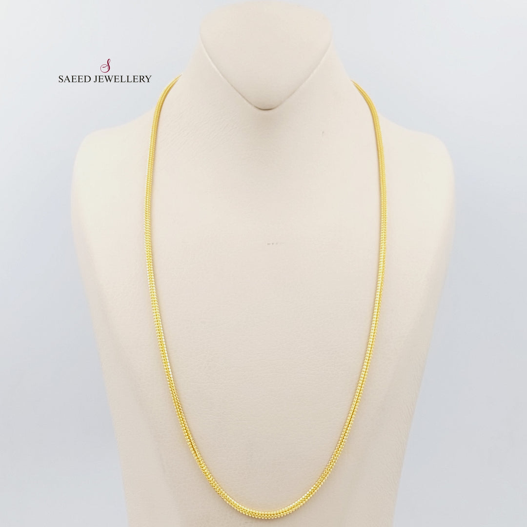 21K Gold 3mm Box Chain 60cm by Saeed Jewelry - Image 1