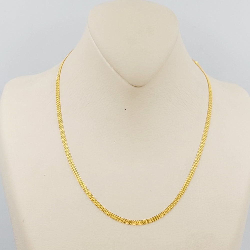 <span>(3mm) Flat Chain 45cm Made of 21K Yellow Gold</span> by Saeed Jewelry-24509