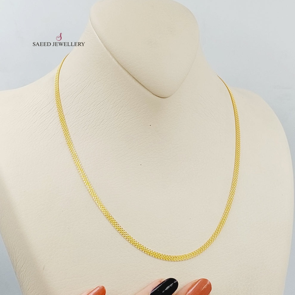 <span>(3mm) Flat Chain 45cm Made of 21K Yellow Gold</span> by Saeed Jewelry-27171
