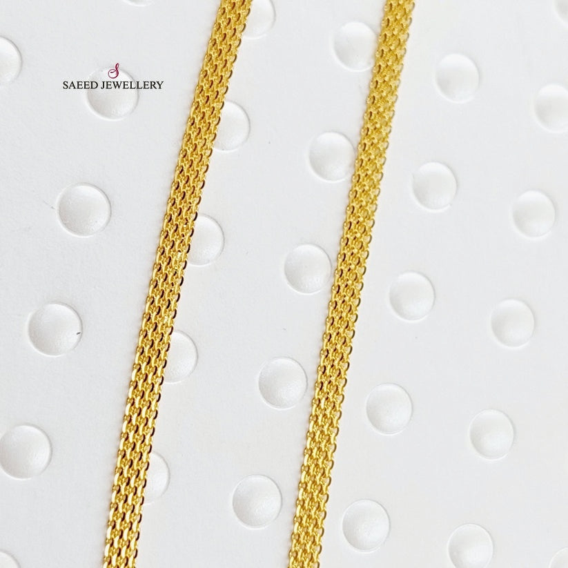 <span>(3mm) Flat Fancy Chain 40cm Made of 21K Yellow Gold </span> by Saeed Jewelry-27168