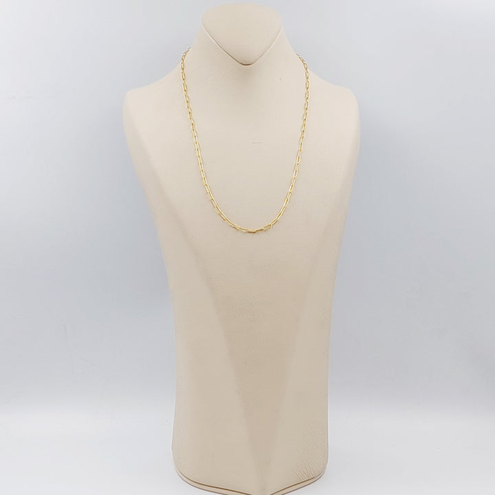 21K Gold 3mm Paperclip Chain 50cm by Saeed Jewelry - Image 3