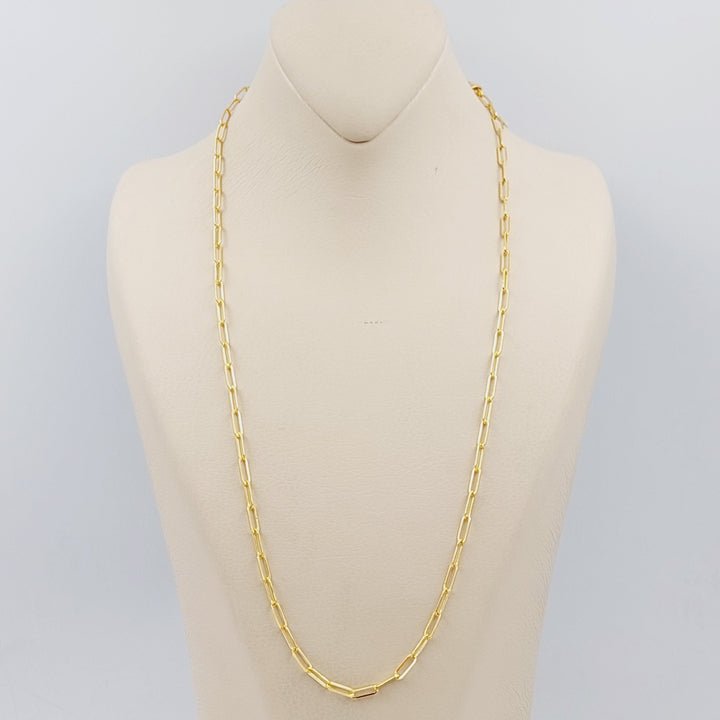 21K Gold 4mm Paperclip Chain 60cm by Saeed Jewelry - Image 2