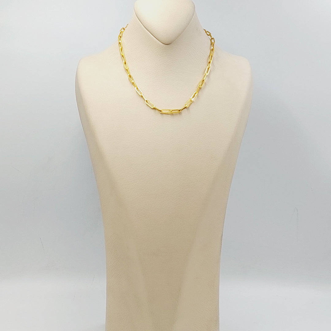 21K Gold 4mm Paperclip Chain 60cm by Saeed Jewelry - Image 6