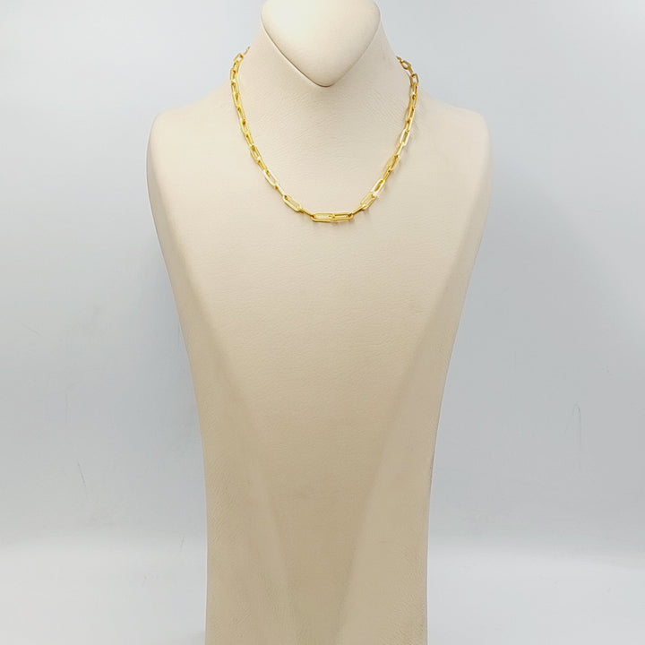 21K Gold 4mm Paperclip Chain 60cm by Saeed Jewelry - Image 6