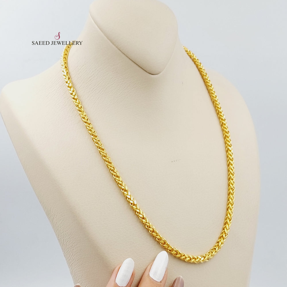 21K Gold 5mm Franco Chain 50cm by Saeed Jewelry - Image 2