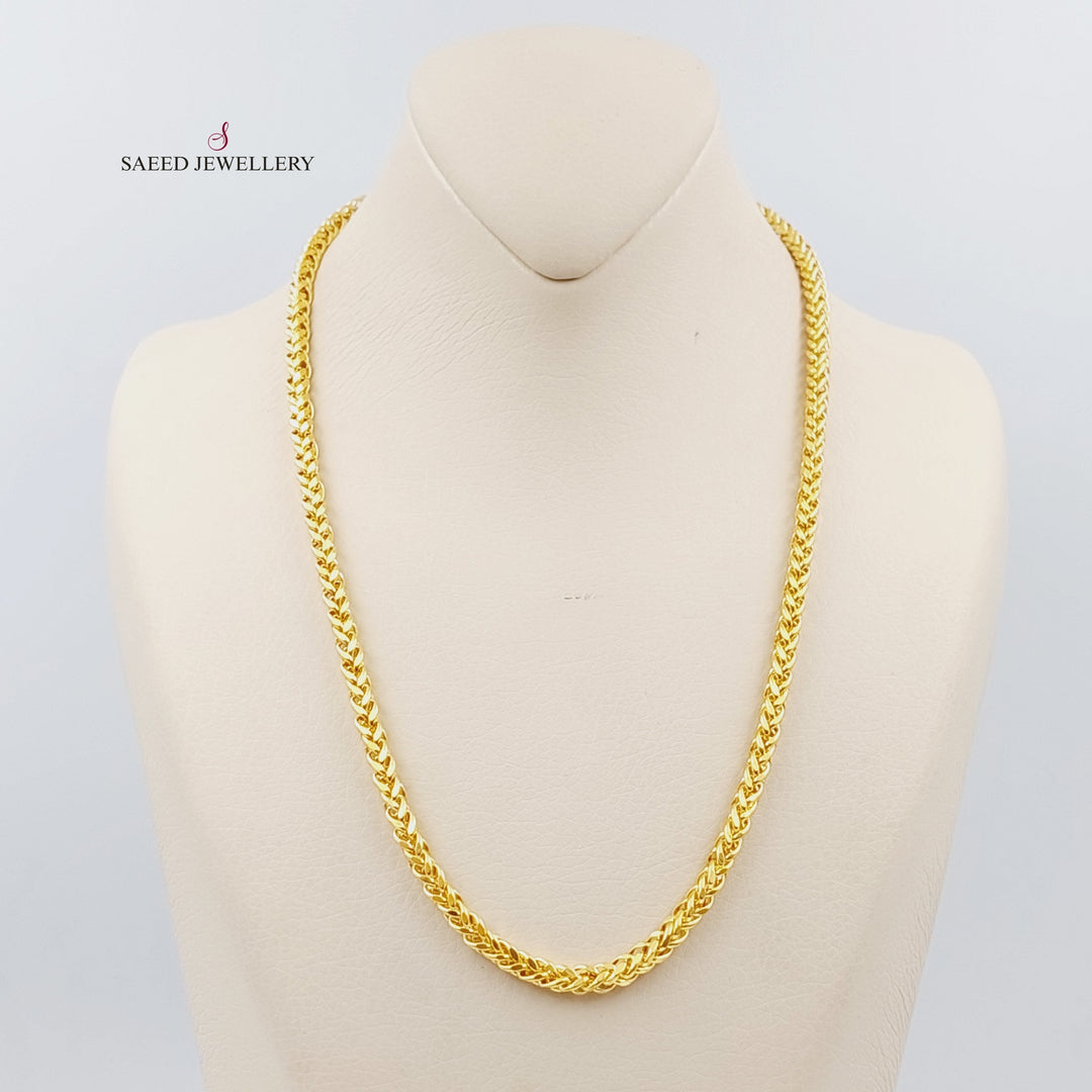 21K Gold 5mm Franco Chain 50cm by Saeed Jewelry - Image 1