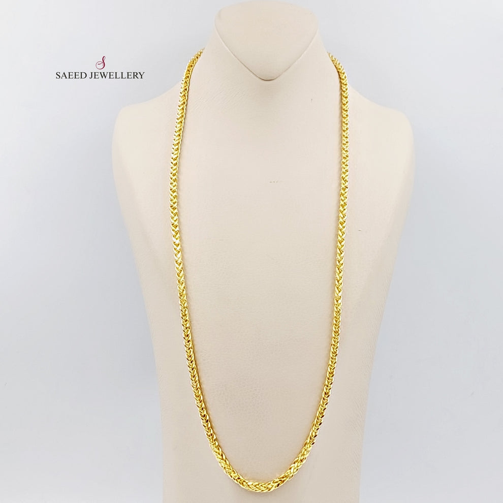 21K Gold 5mm Franco Chain 70cm by Saeed Jewelry - Image 1