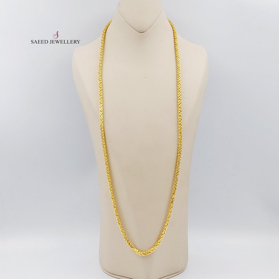 21K Gold 5mm Franco Chain 80cm by Saeed Jewelry - Image 1