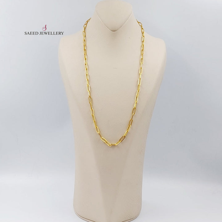 21K Gold 5mm Paperclip Chain 60cm by Saeed Jewelry - Image 2