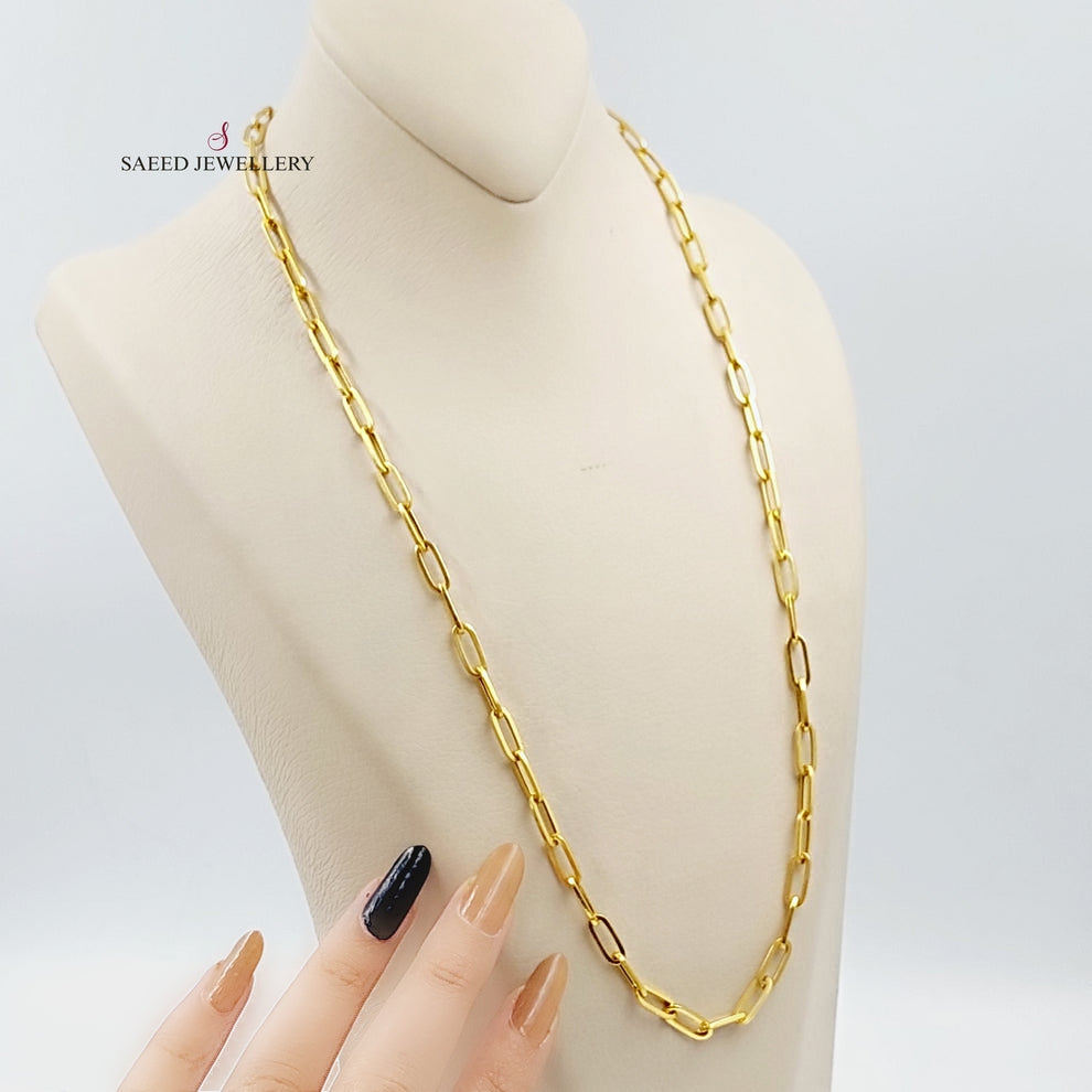 <span>(5mm) Paperclip Chain 60cm Made of 21K Yellow Gold</span> by Saeed Jewelry-25276