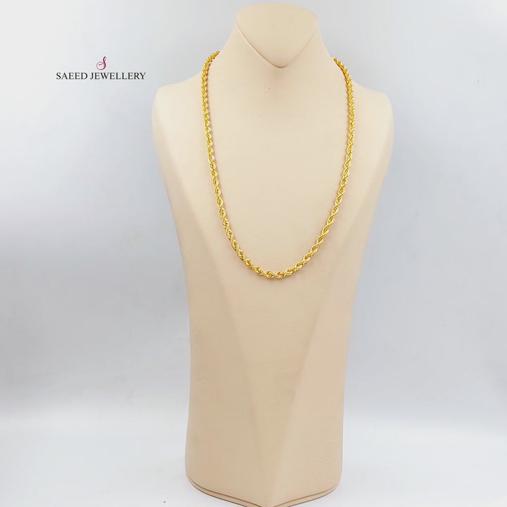 21K Gold 5mm Rope Chain 60cm by Saeed Jewelry - Image 4