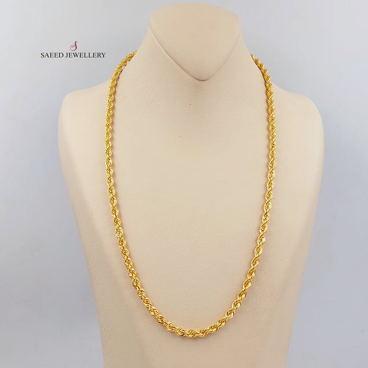 21K Gold 5mm Rope Chain 60cm by Saeed Jewelry - Image 1