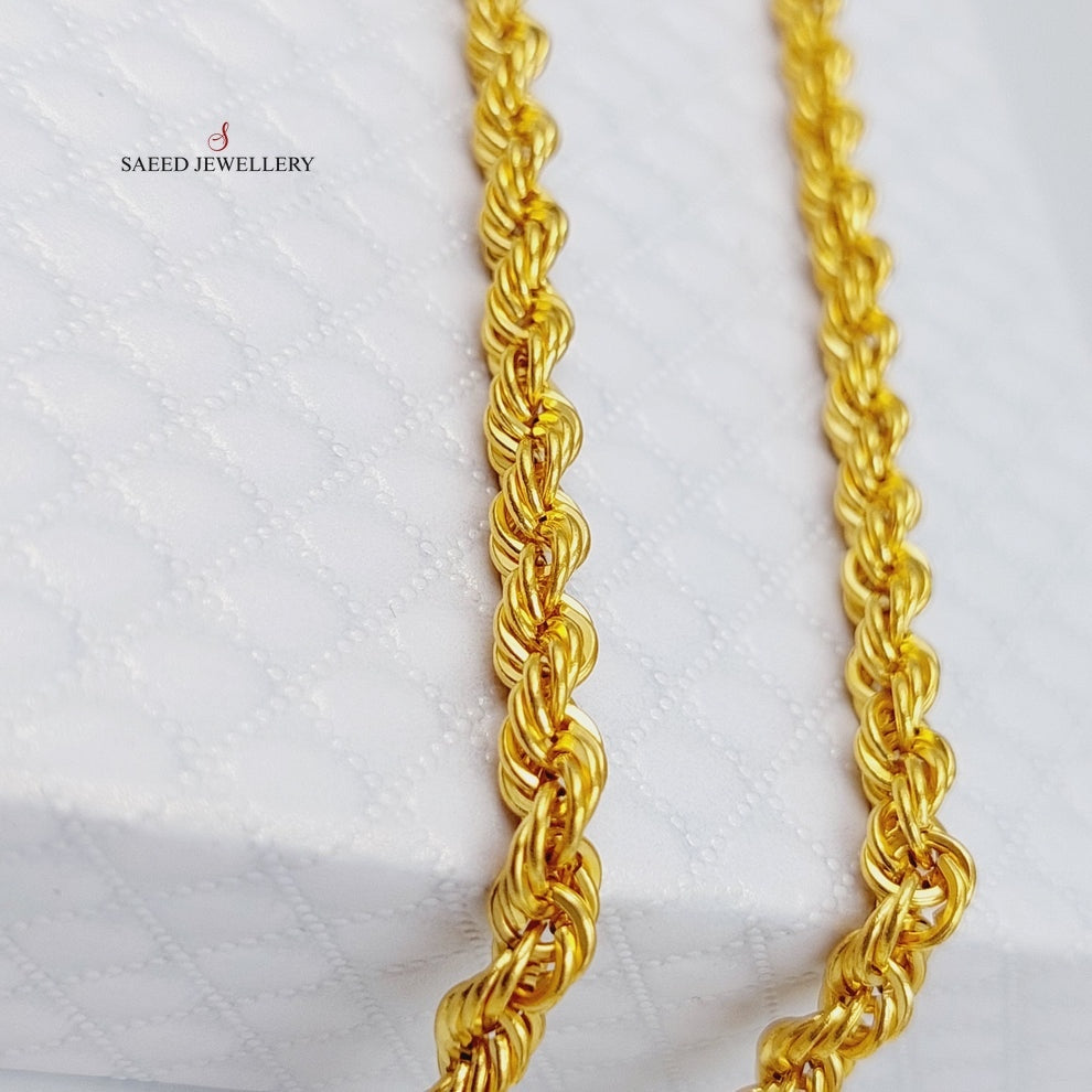 21K Gold 5mm Rope Chain 70cm by Saeed Jewelry - Image 2