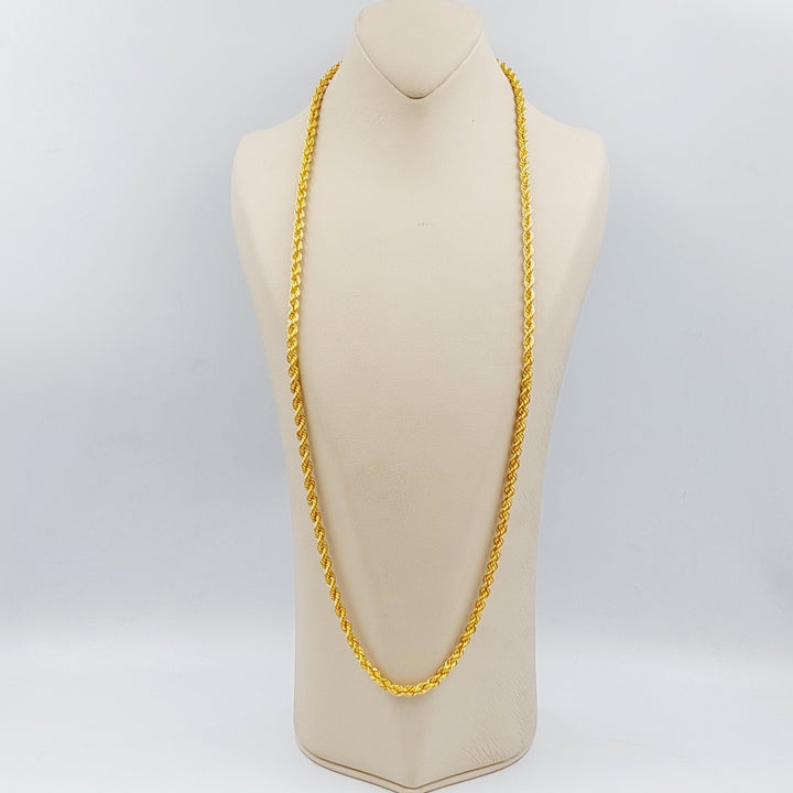 21K Gold 5mm Rope Chain 70cm by Saeed Jewelry - Image 2