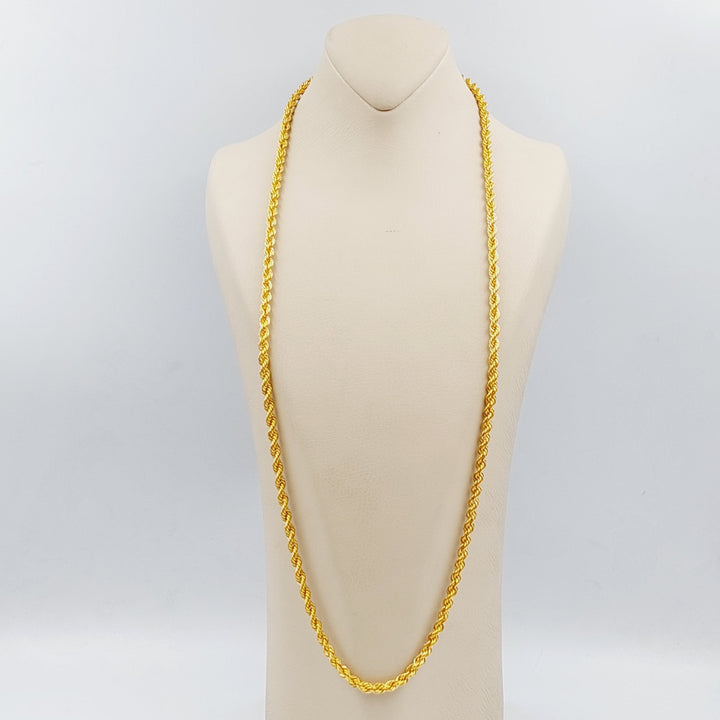 21K Gold 5mm Rope Chain 70cm by Saeed Jewelry - Image 1