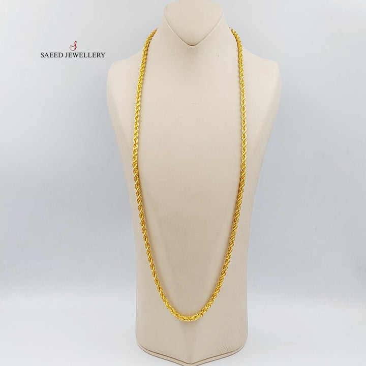 21K Gold 5mm Rope Chain by Saeed Jewelry - Image 13