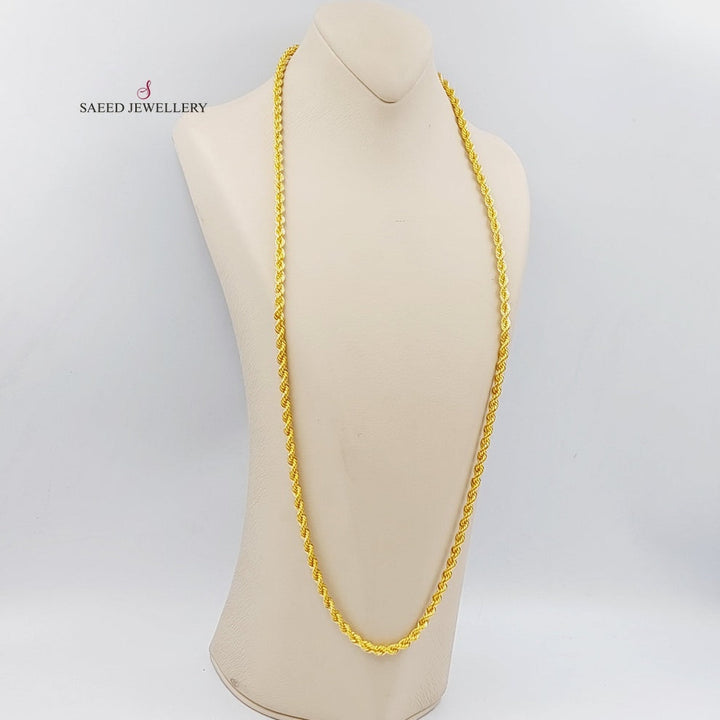 21K Gold 5mm Rope Chain by Saeed Jewelry - Image 14