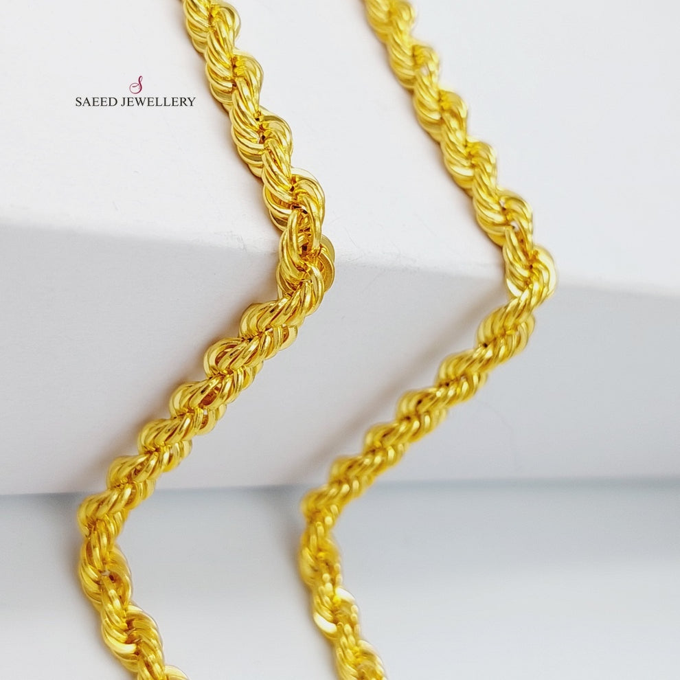 <span>(5mm) Rope Chain</span><span> Made of 21K Yellow Gold</span> by Saeed Jewelry-26675