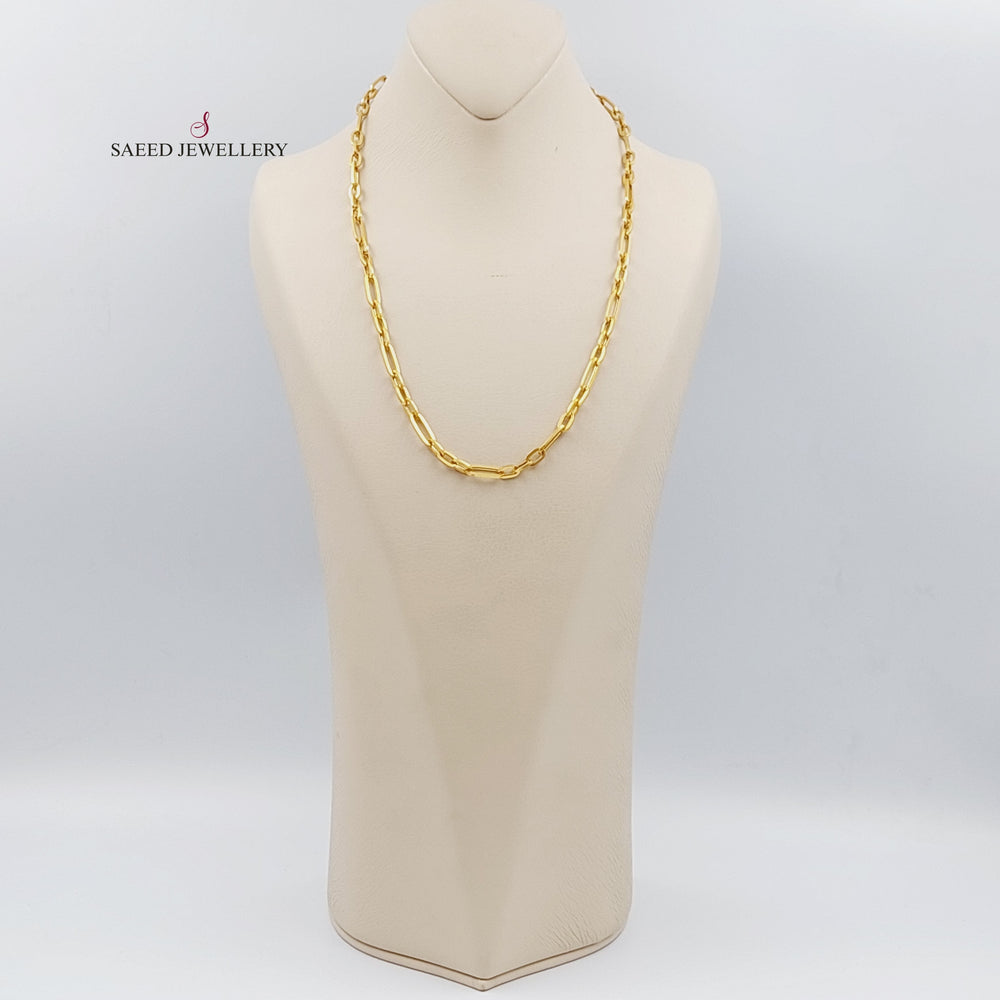 21K Gold 6mm Paperclip Chain 50cm by Saeed Jewelry - Image 2