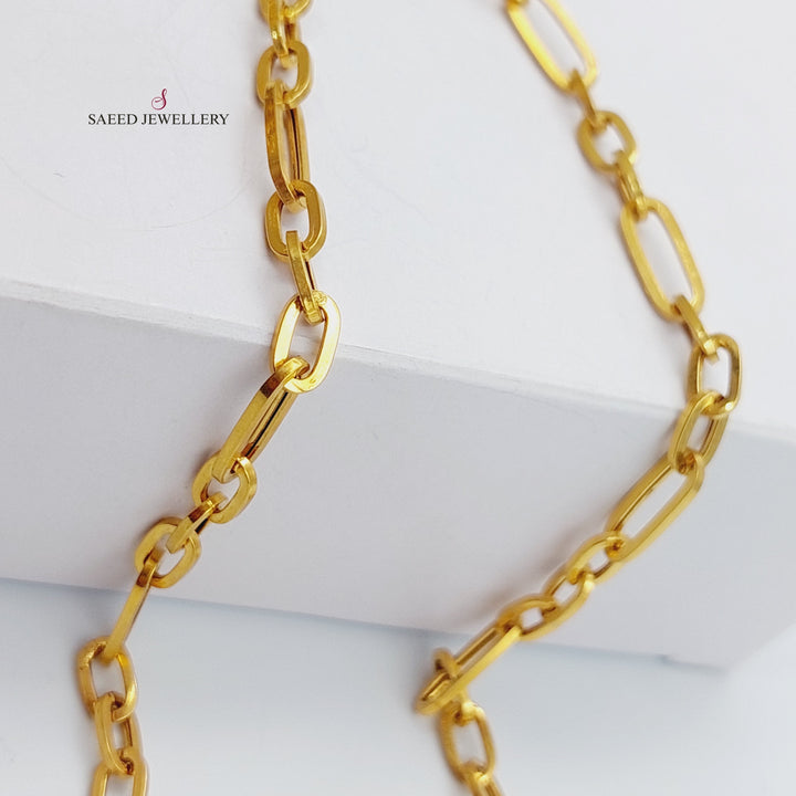 21K Gold 6mm Paperclip Chain 50cm by Saeed Jewelry - Image 3