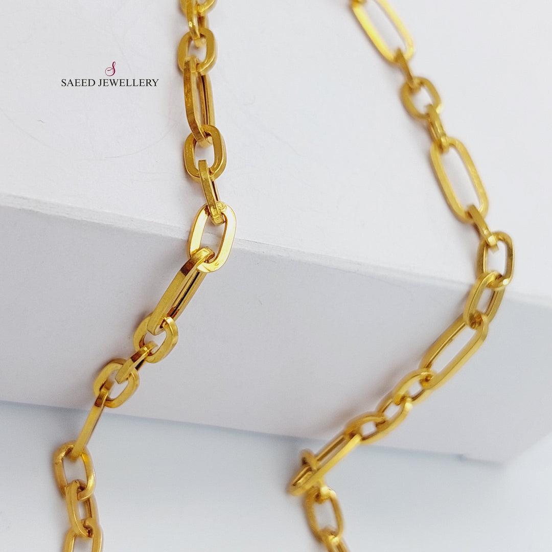 21K Gold 6mm Paperclip Chain 50cm by Saeed Jewelry - Image 8