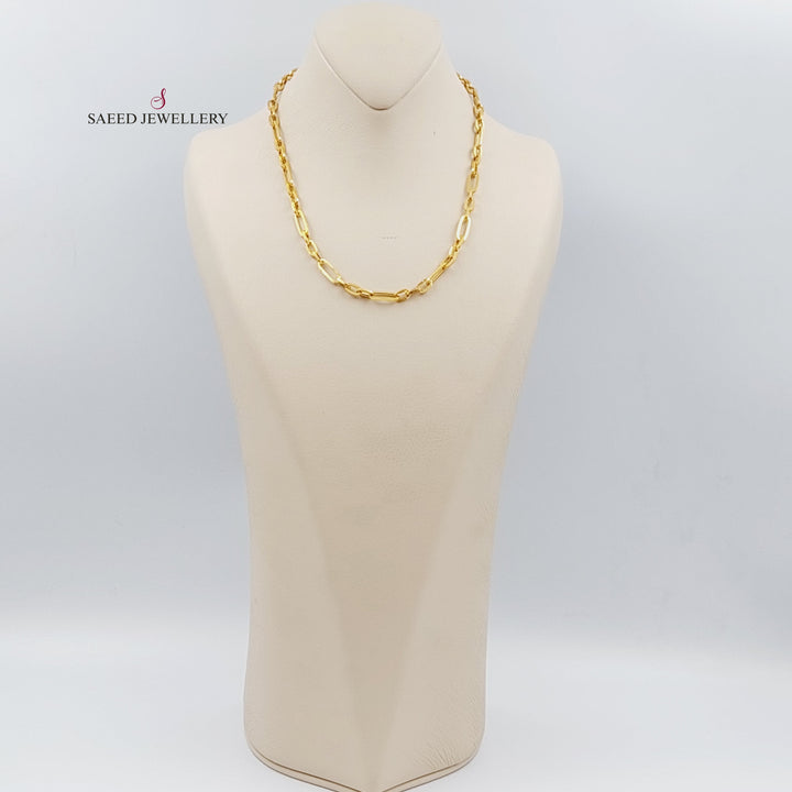 21K Gold 6mm Paperclip Chain 50cm by Saeed Jewelry - Image 5
