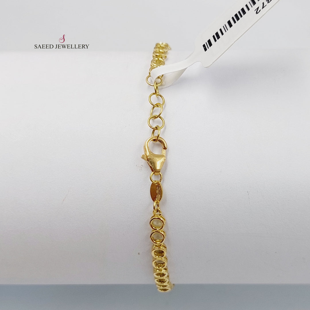 18K Gold "Zircon Studded Tears Bracelet" By Saeed Jewelry