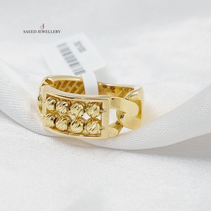 18K Gold "Balls Cuban Links Ring" By Saeed Jewelry