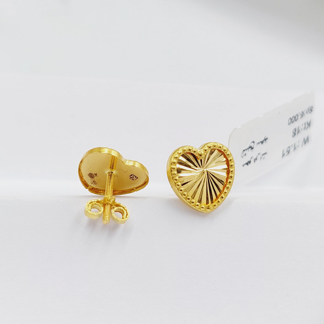 18K Gold "Heart Earrings" By Saeed Jewelry