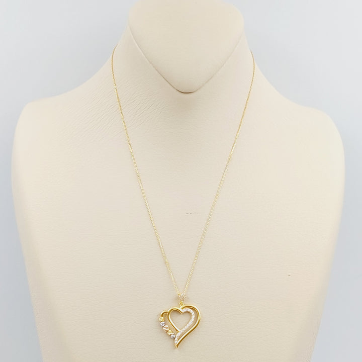 21K Gold Turkish Heart Necklace by Saeed Jewelry - Image 1