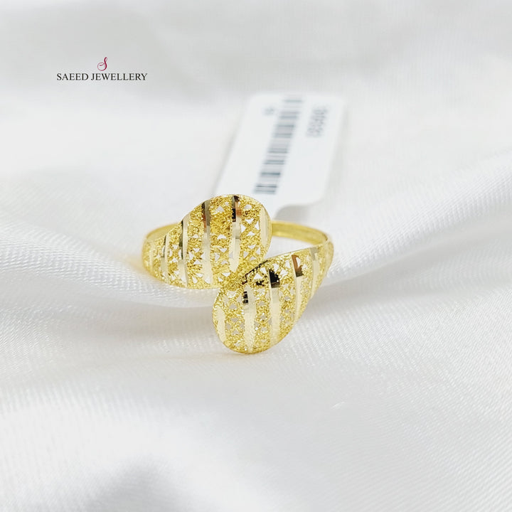 18K Gold "Engraved Light Ring" By Saeed Jewelry