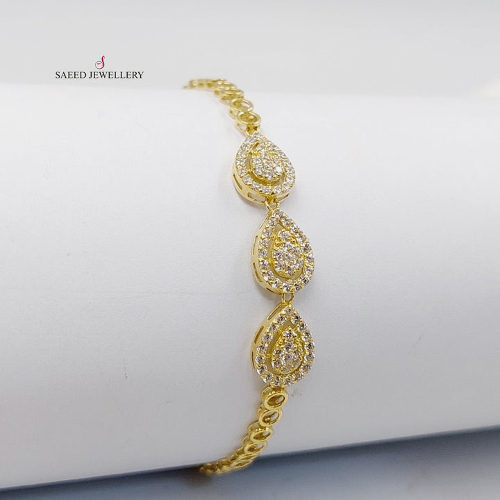 18K Gold "Zircon Studded Tears Bracelet" By Saeed Jewelry
